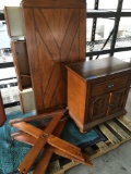 Three drawer desk and side cabinet