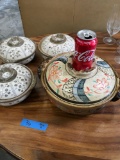 Assorted pottery dishes. 4 pieces
