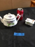 Tiffany & Co box and Arthur Wood & Son Staffordshire tea pot