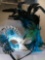 New Turquoise/ black/ white feathered masks