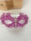New Metal. Hot pink eye masks with decorative rhinestone accents