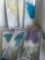 New 2) white 3) blue 2) purple Feathered pen and holder sets