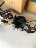 New 7) skeleton mask 12) assorted color feathered mask