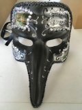 New Decorative black/ grey, bird nose, rhinestone accents, face mask