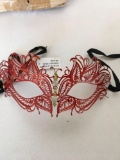 New Metal. Red eye masks with rhinestone accents