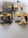 New 3) black 3) beige with gold color accents masks