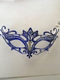 New Metal. Blue eye masks with rhinestone accents