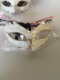 New White with gold glitter accent eye masks