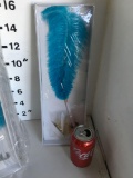 New Blue, feathered, pen and holder sets