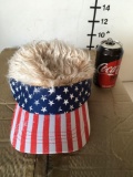 New. USA hat with blond wig