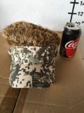 New. Camo hat with brown wig