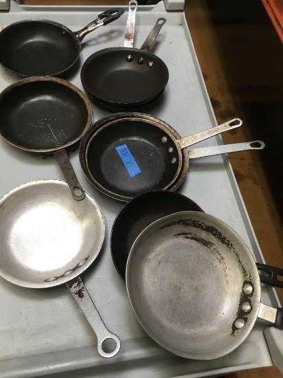 7" Frying pans. 9 pieces