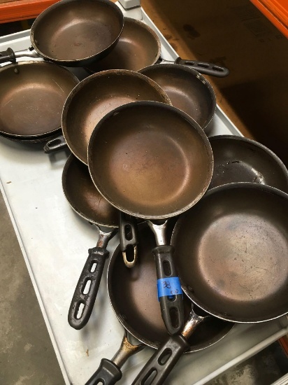 8" frying pans. 11 pieces