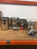 Assorted champagne and ice buckets, lids and scoop
