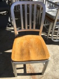 12 aluminum chair with wood seat