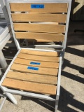 6 aluminum frame,wood seat chairs