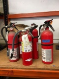 Assorted fire extinguishers. 5 pieces