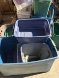 Lot of assorted plastic storage tubs