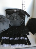 New, leather like warrior vest/dress with 6 deco shield/ accents