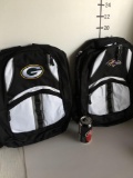 Football Team Logo New Green Bay Packers and Baltimore Ravins back packs