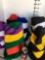 New assorted colors Dr Seuss Style top hats. 2) Multicolor 2) yellow 1) blue 4) purple 3) black 5)