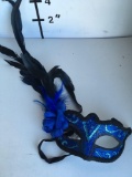 New blue/ black feathered eye masks