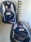 Football team New. New York Giants back packs