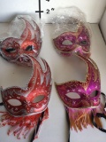 New 8) pink/ gold 17) red/ silver face masks