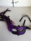 New black/ purple feathered eye masks