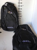 Football team New Baltimore Ravens back packs