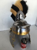 New metal Roman warrior helmet with gold accents size fits most