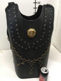 New leather like warrior vest with gold lion/accents size fits most