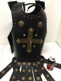 New leather like warrior vest with gold horse/cross/accents size fits most