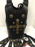 New leather like warrior vest with gold horse/cross/accents size fits most