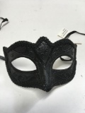 New black with glitter eye masks