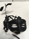 New black feathered eye masks