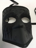 New black with glitter face masks