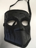 New black with glitter face masks