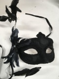 New black feathered eye masks