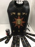 New leather like warrior vest with gold lion/accents size fits most