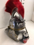 New metal Roman warrior helmet with gold accents, size fits most