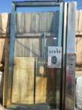 Entry door, stainless steel and glass, 4 ft 1/2 in x 8 ft 6 in