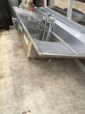 3 tub sink with spray wash, 18 in x 18 in tubs, 7 ft 6 in length