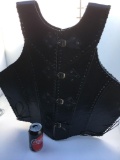 New medieval leather like Brigandine vest steam punk. Size fits most