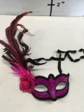 New pink with black feathered eye masks