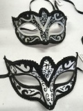 New 12 white with back 12) black with white eye masks