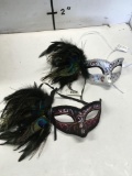New 9) white with silver 2) black with purple feathered eye masks