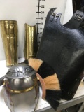 New medieval adult warrior items. Helmet, 2 back vests, pair of leg parts