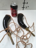 New Viking style horn with brass fittings and cord
