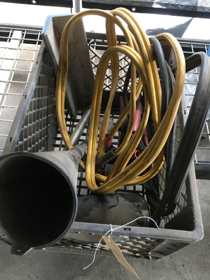 Lot. Jumper Cables, Funnel & Assorted items